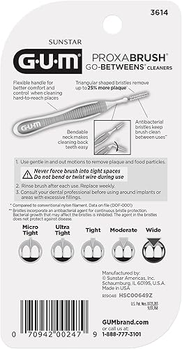 Miniatura 3 de Cepillos interdentales anchos, de cerdas suaves, para eliminar la placa y cuidar las encías, seguros para aparatos dentales, 10 unidades (6 paquetes)