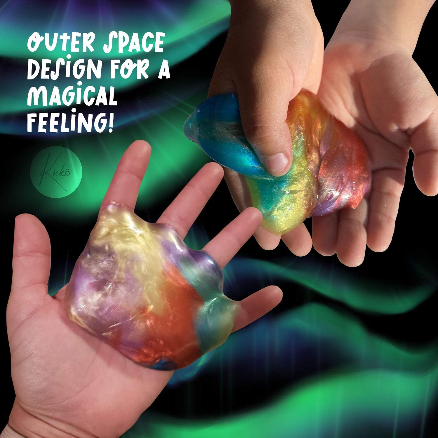 Kicko Marbled Unicorn Color Slime - Pack of 6 Colorful Galaxy Sludgy Gooey Kit for Sensory and Tactile Stimulation, Stress Relief, Prize, Party Favor, Educational Game - Kids, Boys, Girls : Toys & Games