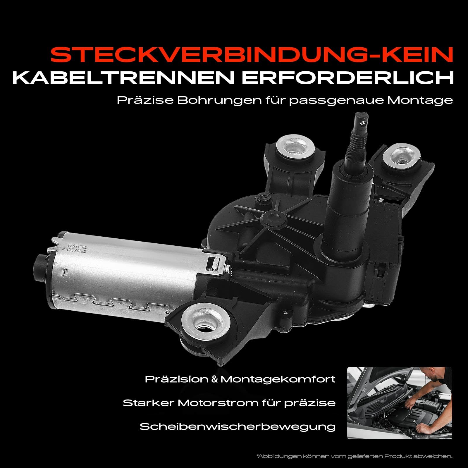 Frankberg Wischermotor Hinten Kompatibel mit Golf P-a-s-s-a-t T-i-g-u-a-n 1.4L-3.6L Schrägheck Kombi Stufenheck SUV 2003-2015 5N0955711A