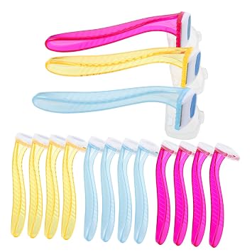 15pcs Manual Hair Trimmers for Women Armpit Body Hair Shaver Red Yellow Light Blue Lightweight Durable Precise Shaving Tool for Travel Everyday Use