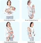 Porte-bébé nouveau-né à tout enfant Position de transport avant et arrière Porte-corps visage-in et visage-out Porte-bibé kangourou pour bébé enfant (Colorful)