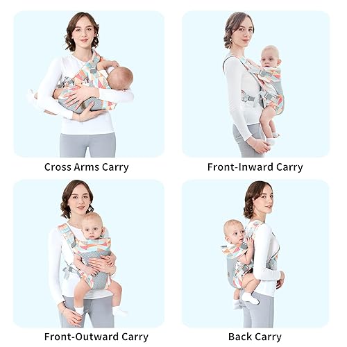 Miniatura 4 de Portabebés, Portabebés ergonómico frontal para portabebés, todas las posiciones de transporte frontal y trasera, soporte boca abajo y boca afuera,