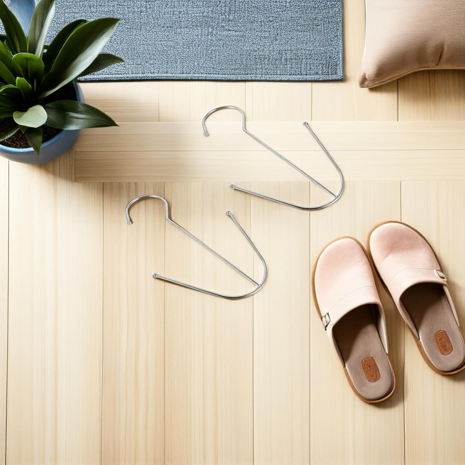8pcs Hanging Shoe Rack Double Hook Stainless Steel U Shaped Organizer