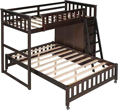 Miniatura 298 de Versatility - Litera individual sobre individual con escritorio y armario integrados, cama alta de madera maciza y plataforma independiente con