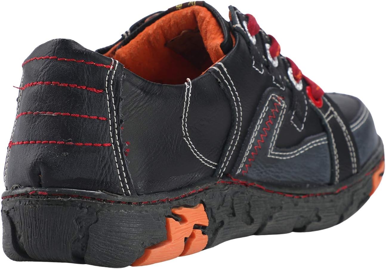 TMA EYES Genuine Leather Women's Flat Fashion Sneaker Shoes for Outdoor - Image 2