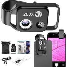 2025 New Nano Zoom 200x for iPhone - Pocket Microscope Camera with 200x Magnification Zoom & CPL Lens for Clearer, More Stable Images Black