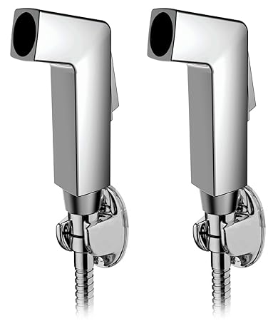 Drizzle Cubix Health Faucet With 1 Meter Flexible Tube And Wall Hook - Set Of 2