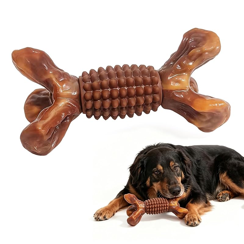 Brinquedo para Mastigar Cães em Nylon com Sabor Bacon BoYoYo, Tamanho Grande, Marrom