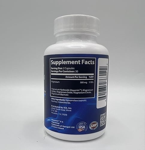 Vista 9 de Covesium Suplemento Complejo de Magnesio 5 tipos de magnesio - hidróxido, glicinato, citrato, malato, óxido Función muscular 60 cápsulas