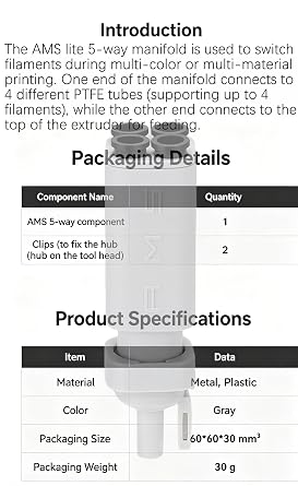 AMS Lite Filament Hub Kit for Bambu Lab A1 & A1 Mini 3D Printers, Replacement Adapter for AMS Lite System