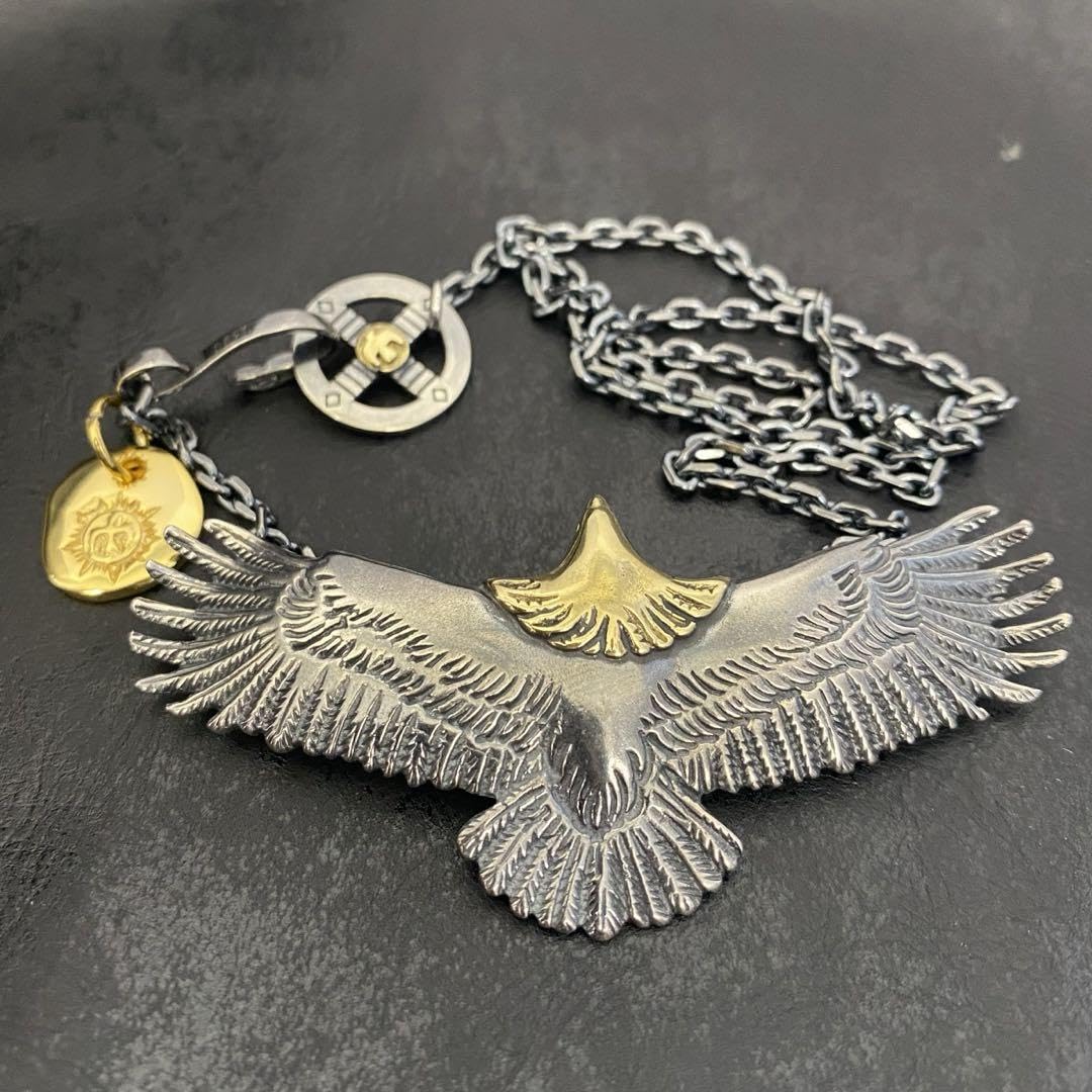 Amazon.co.jp: シルバー925 王道 特大イーグルネックレス イーグル  