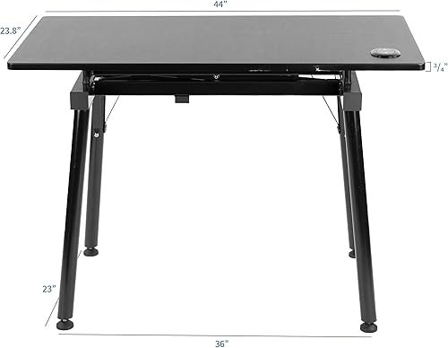 Miniatura 3 de VIVO Marco de escritorio eléctrico negro de altura ajustable de 44 x 24 pulgadas con mesa  Estación de trabajo completa de pie (DESK-V100ZE)