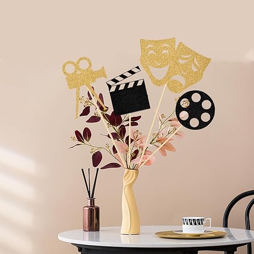 Miniatura 3 de Palitos de centro de mesa de máscara teatral, decoración de fiesta temática de noche de película de comedia, decoración de fiesta de cumpleaños,