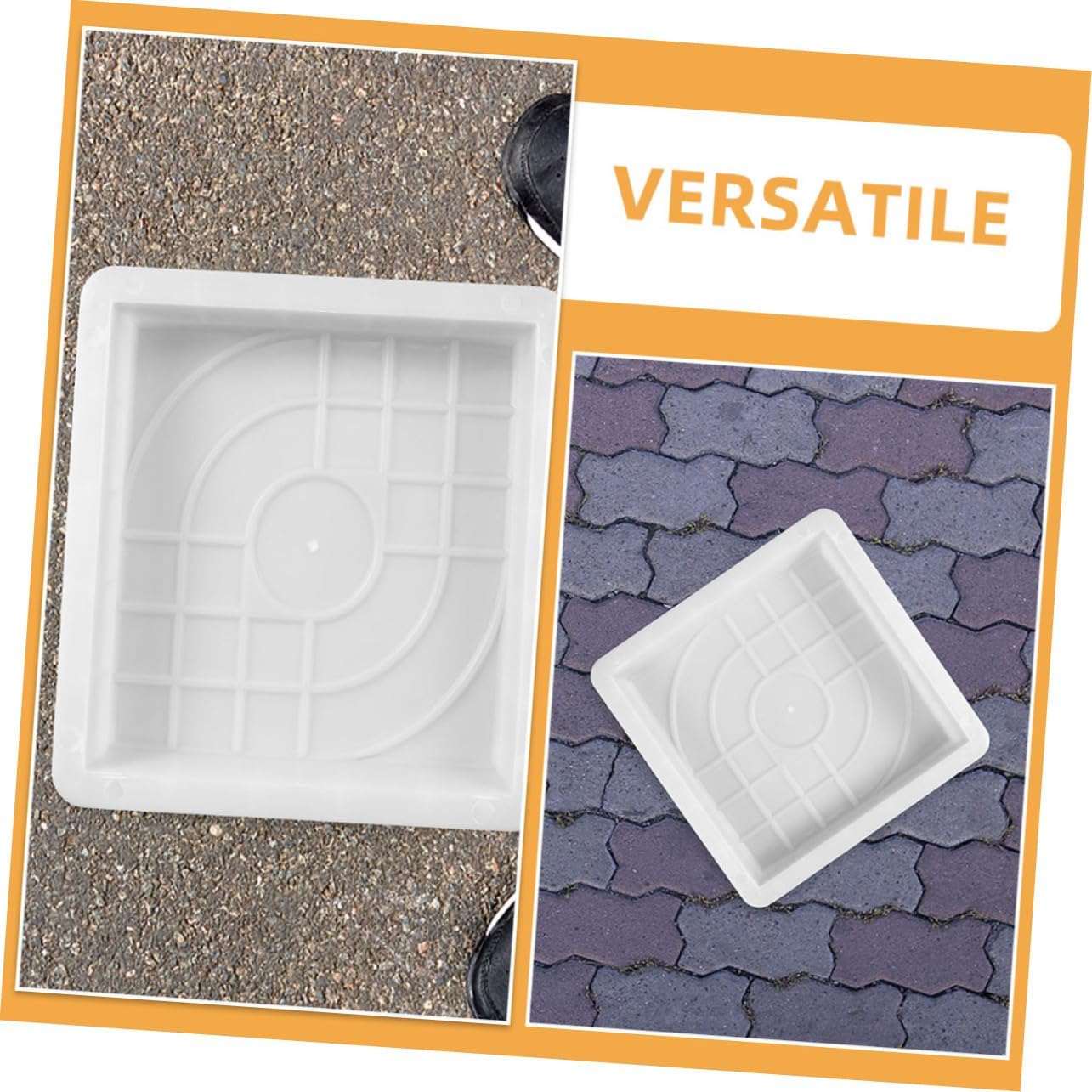 3pcs Spanish Cement Brick Mold Plastic Path Maker Mold for DIY Concrete Paving Reusable Sidewalk Garden Walkway Molds for Stunning