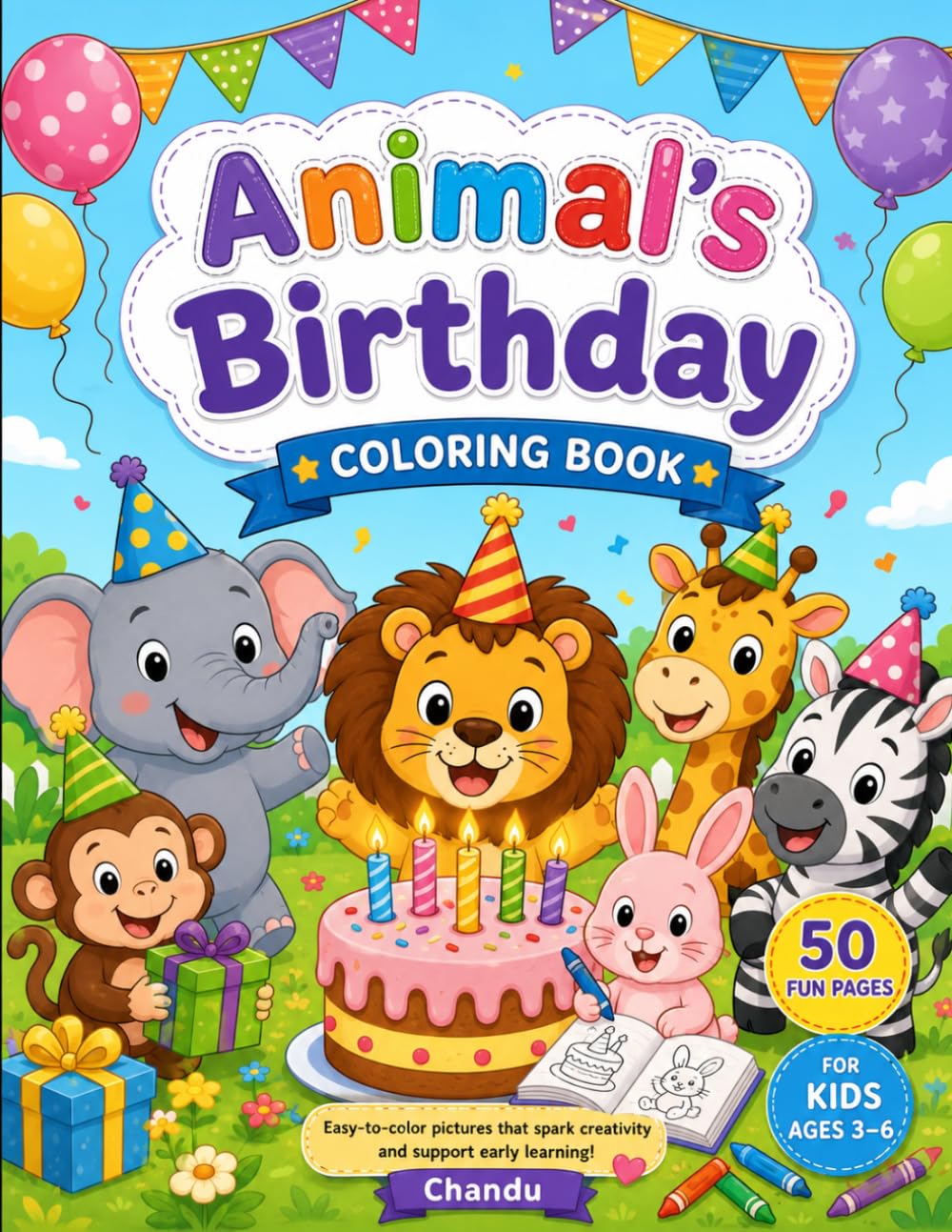 Animal’s Birthday: Happy Birthday Animals Activity Book for Boys and Girls Ages 3-6