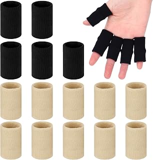 20Pcs Finger Sleeves Protectors, Sport Finger Sleeves Finger Compression Sleeve Finger Pads Finger Splints Thumb Finger Brace Finger Support Elastic Thumb Sleeves for Basketball,Tennis,Outdoor Sports