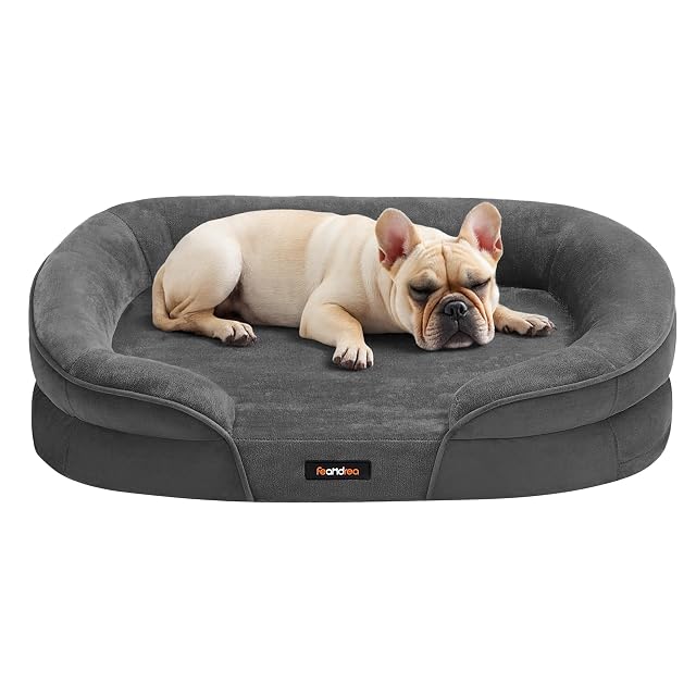Feandrea Cama para Perros Medianos, 76 x 51 x 18 cm, Ortopédica, Espuma de Nido de Abeja