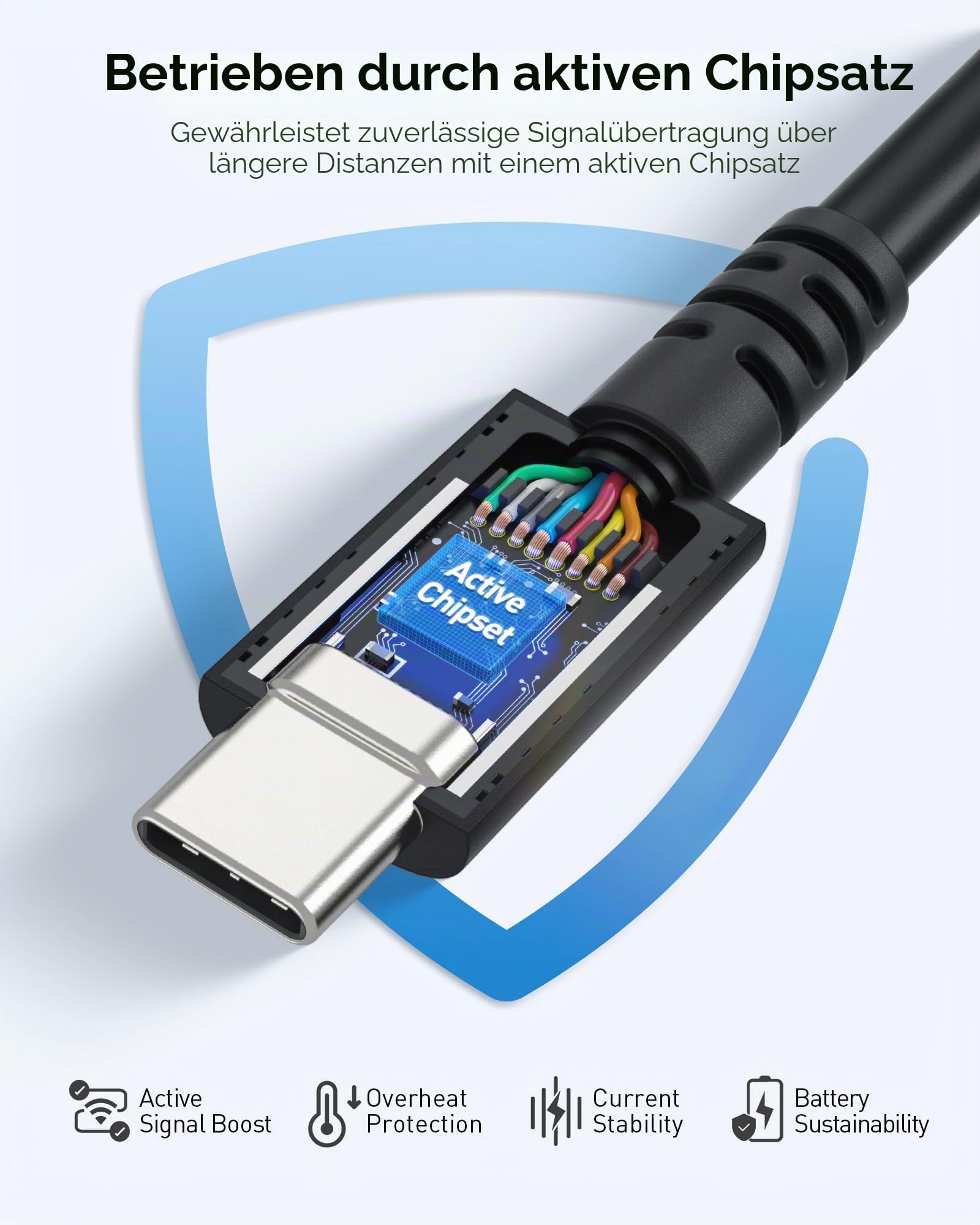 Cable Matters [Intel Certified] 40Gbps Active Thunderbolt 4 Kabel 2m mit 240W Ladeleistung und 8K Video - Vollständig kompatibel mit USB C/USB-C, USB 4 / USB4 und Thunderbolt 3