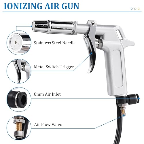Miniatura 3 de Pistola de aire ionizante antiestática antiestática eliminadora estática, eliminador electrostático con generador de alto voltaje (110 V)