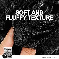 Vista 4 de Esponja de Ducha Paquete de 4 Negra Esponja de Baño Esponjas de Ducha Loofahs Bola Puf Carbón de Bambú Natural Malla Esponjas a Granel Grandes