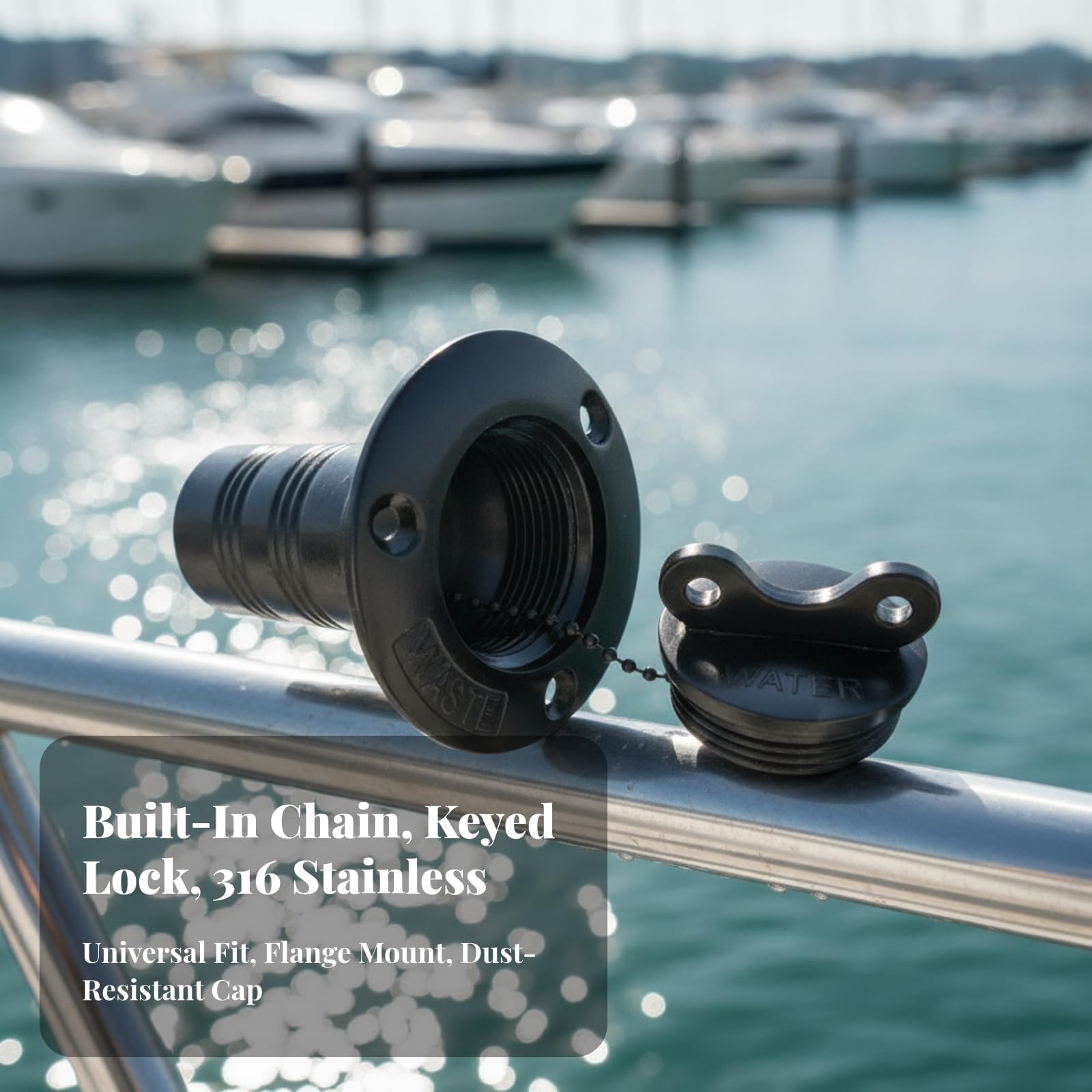 50 Marinezubehör-Einfüllstutzen |, Einfüllstutzen mit Deckel, korrosionsbeständig, Einfüllöffnung, für Yacht, Bootsbesitzer, isten,