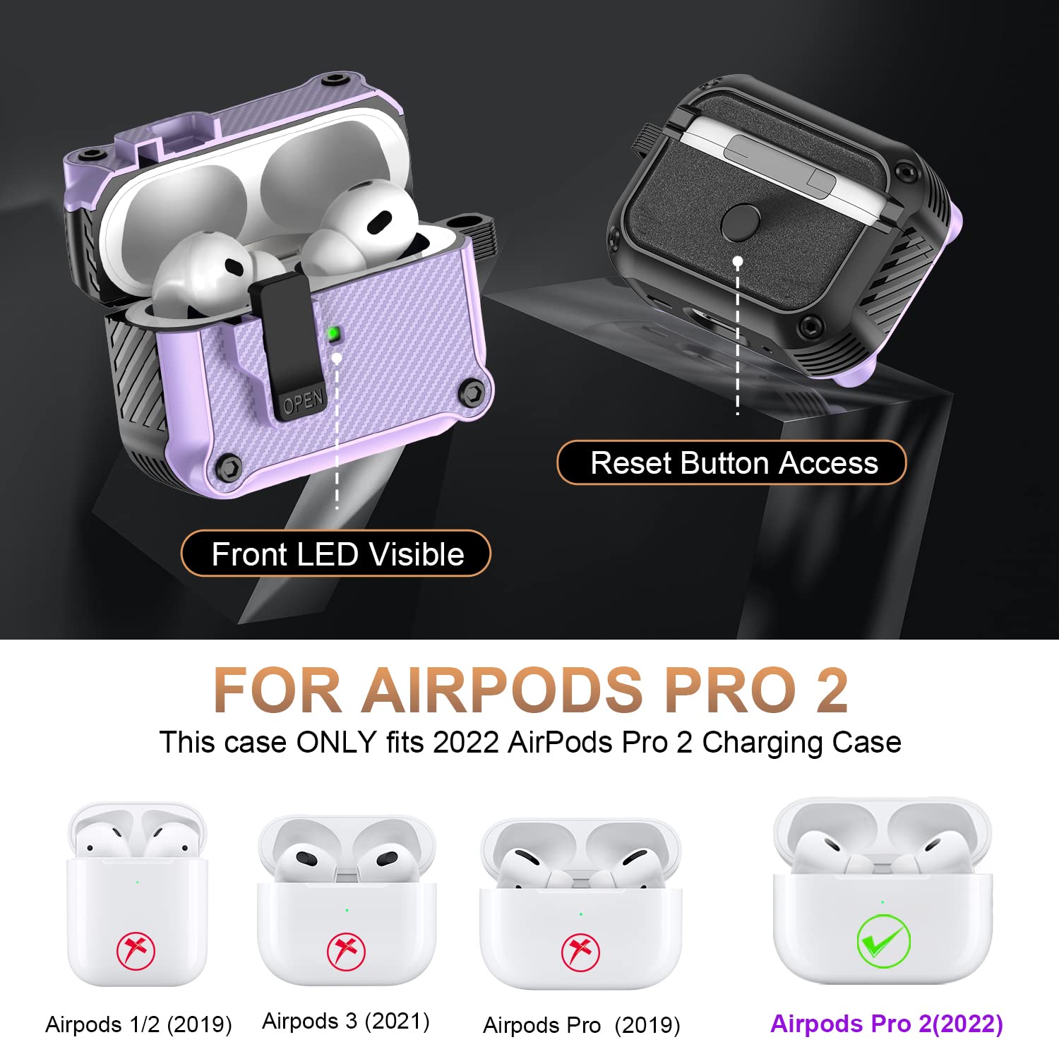 Amazon | [5イン1セット] Airpods Pro 第2世代用ケース セキュアロック