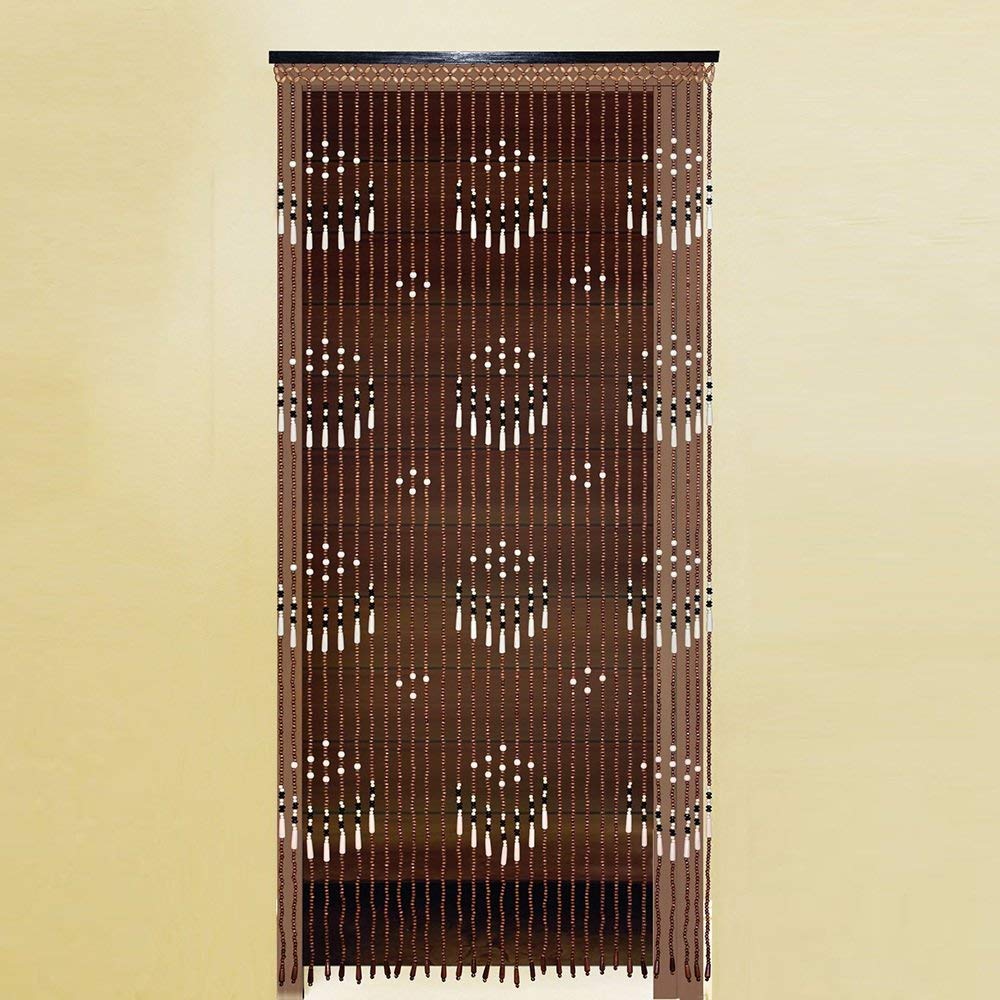 HAPPLiGNLY Curtains Beaded Door Blind Solid Wood Vintage Living Room Restaurant Home Toilet Not Winding Brown, 0.9x1.8m-31roots (Size : 0.9x1.8m-31roots)