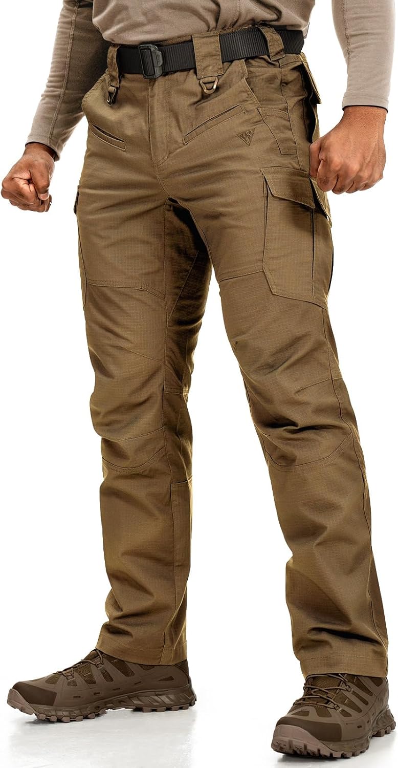 IDOGEAR Tactical Cargo Pants Men's Ripstop Stretch Hiking Pants Lightweight EDC Outdoor Urban Work Pants