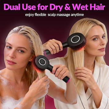 Electric Scalp Massager,smart scalp massager with dual use for dry&wet hair | supports hair serum application,3 Modes selection,gift