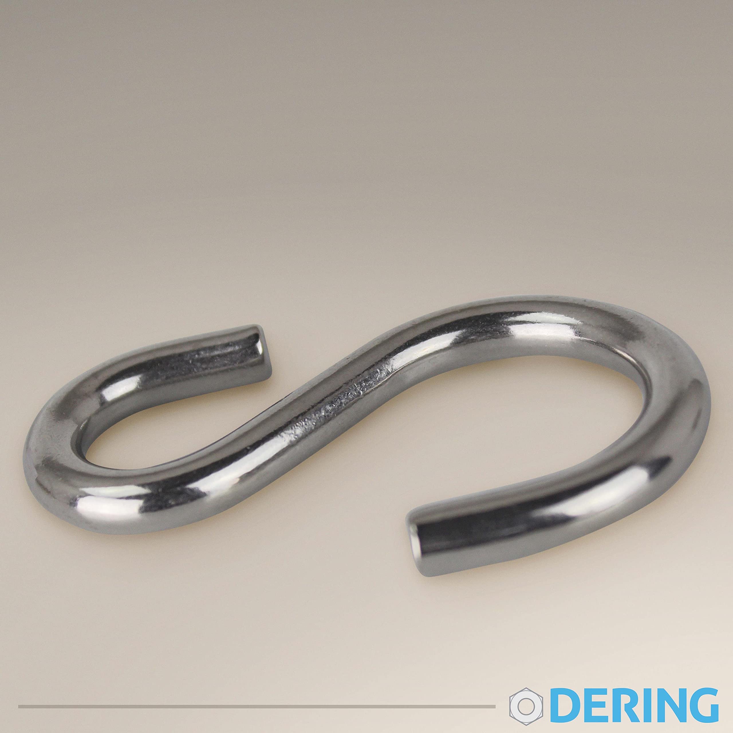 DERING S Haken Edelstahl 67 mm 50 Stück Kleiderbügel Fleischerhaken Gardinenhaken