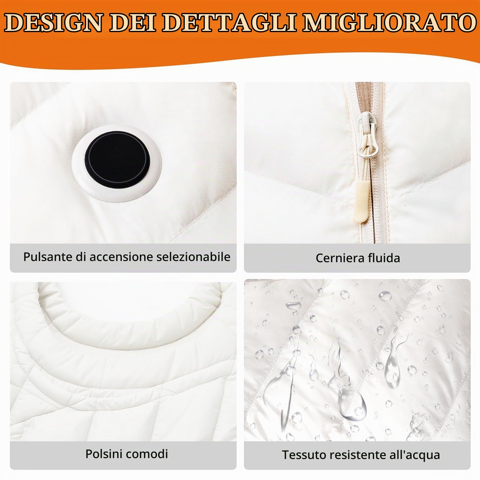 Gilet Riscaldato da Donna con Batteria 10000 mAh, Gilet Elettrico Invernale Caldo a Vestibilità Aderente e Confortevole – Ideale per Escursionismo, Campeggio, Uso Quotidiano e Regalo di Natale