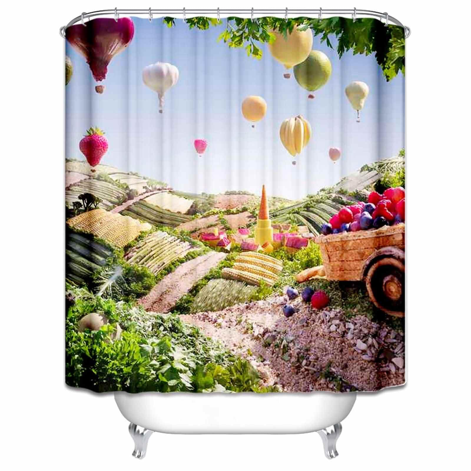 Rideau de douche court et lesté 220x180cm pour baignoire lavable