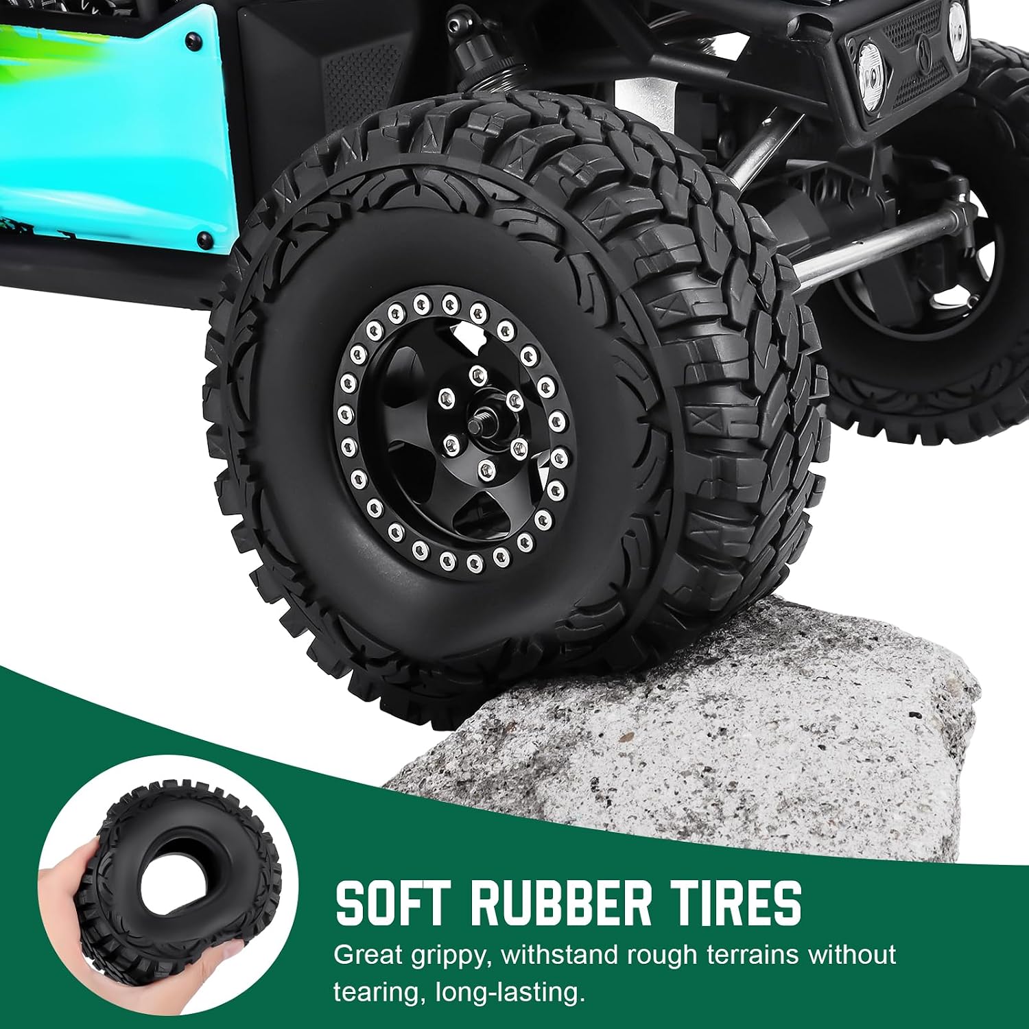 4pcs Hobbyfire 1.9" Tires 1/10 RC Rock Crawler Tires OD 112mm with Foam for Traxxas TRX 4 Axial SCX10 II III