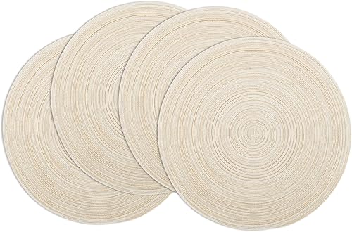 Miniatura 32 de Winknowl Juego de 6 manteles individuales redondos trenzados, lavables, resistentes al calor, para mesas de cocina, comedor, manteles individuales