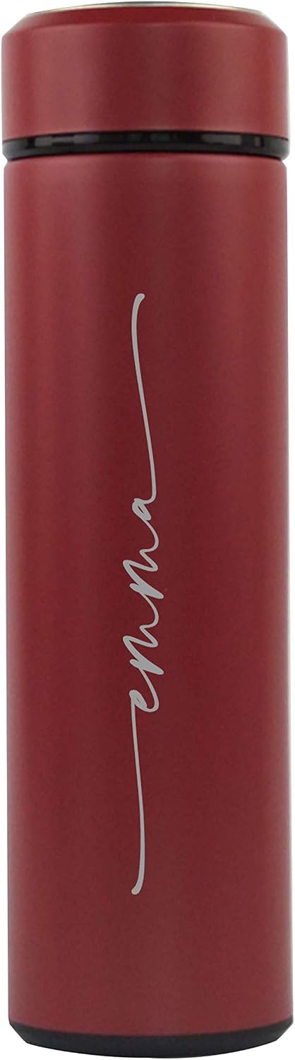Personalized Stainless Steel 17oz Tea Infuser - Line Design (Red)