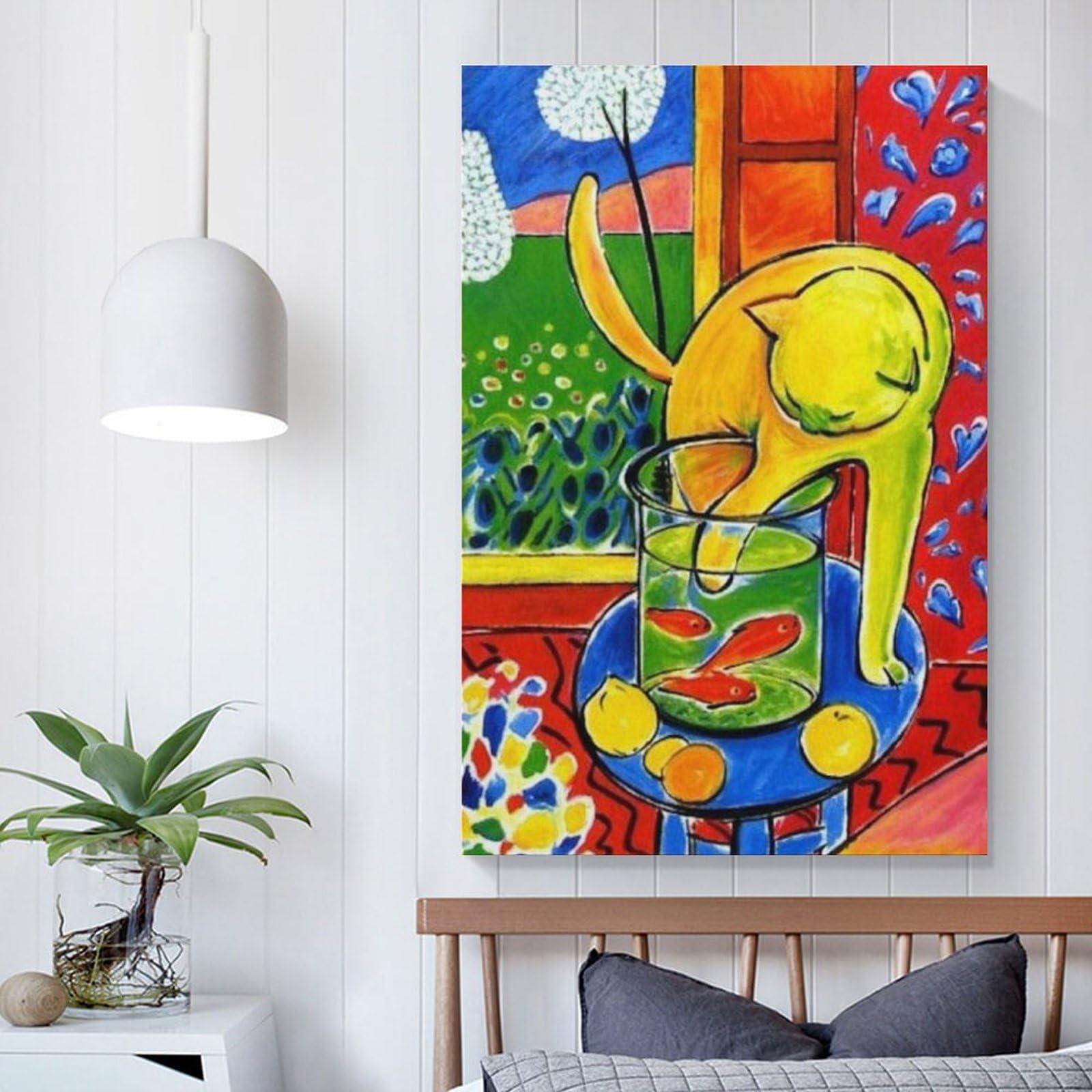 Amazon.co.jp: アンリ·マティス（赤い魚と猫）ポスター キャンバス