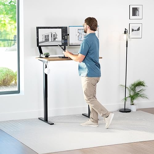 Vista 26 de VIVO DESK-TOP60G - Mesa universal de una pieza de 60 x 24 pulgadas, color gris oscuro, para marcos de escritorio estándar y sentados a pie, altura