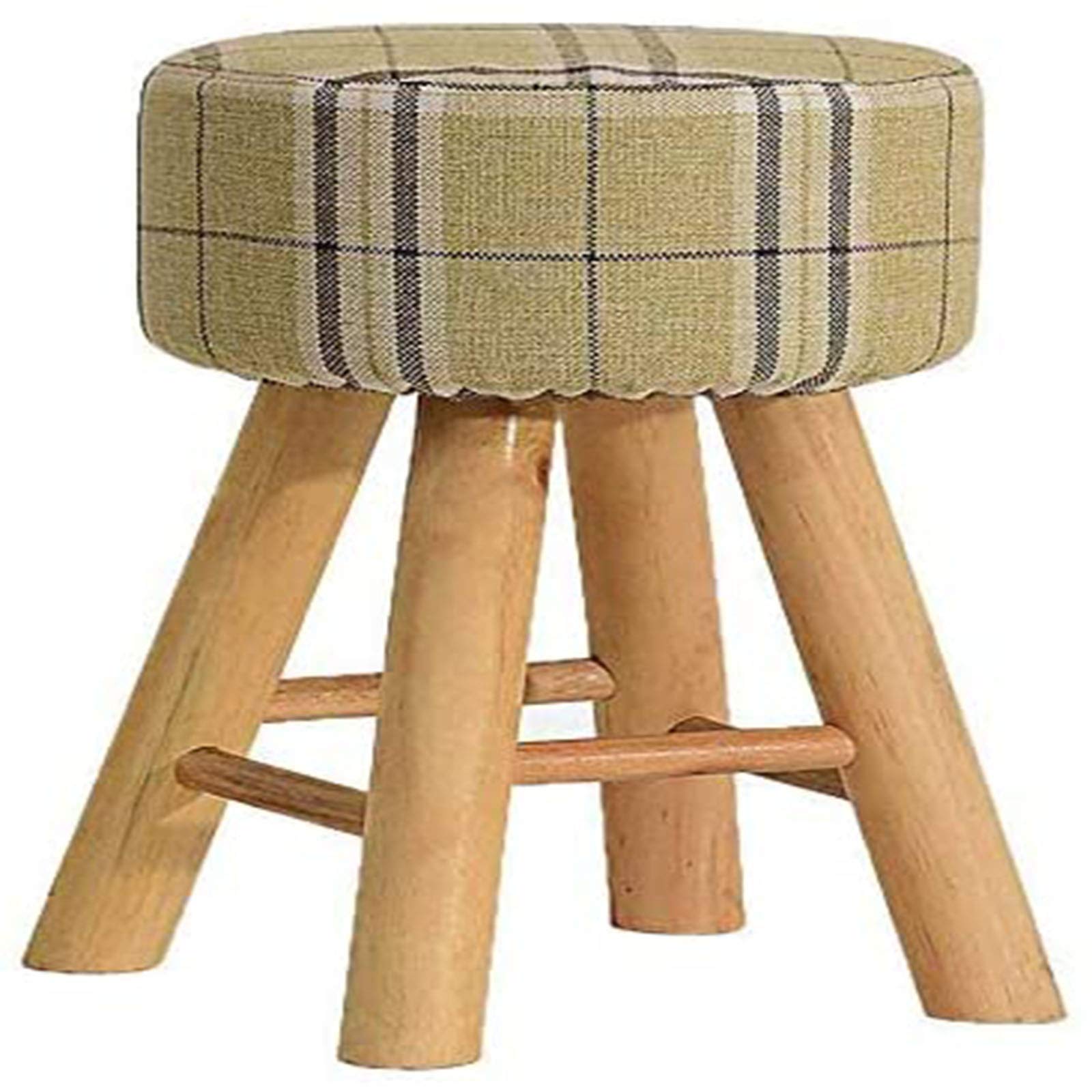 Repose-pieds bois et pouf rond rayé pour embellir votre coin coiffeuse