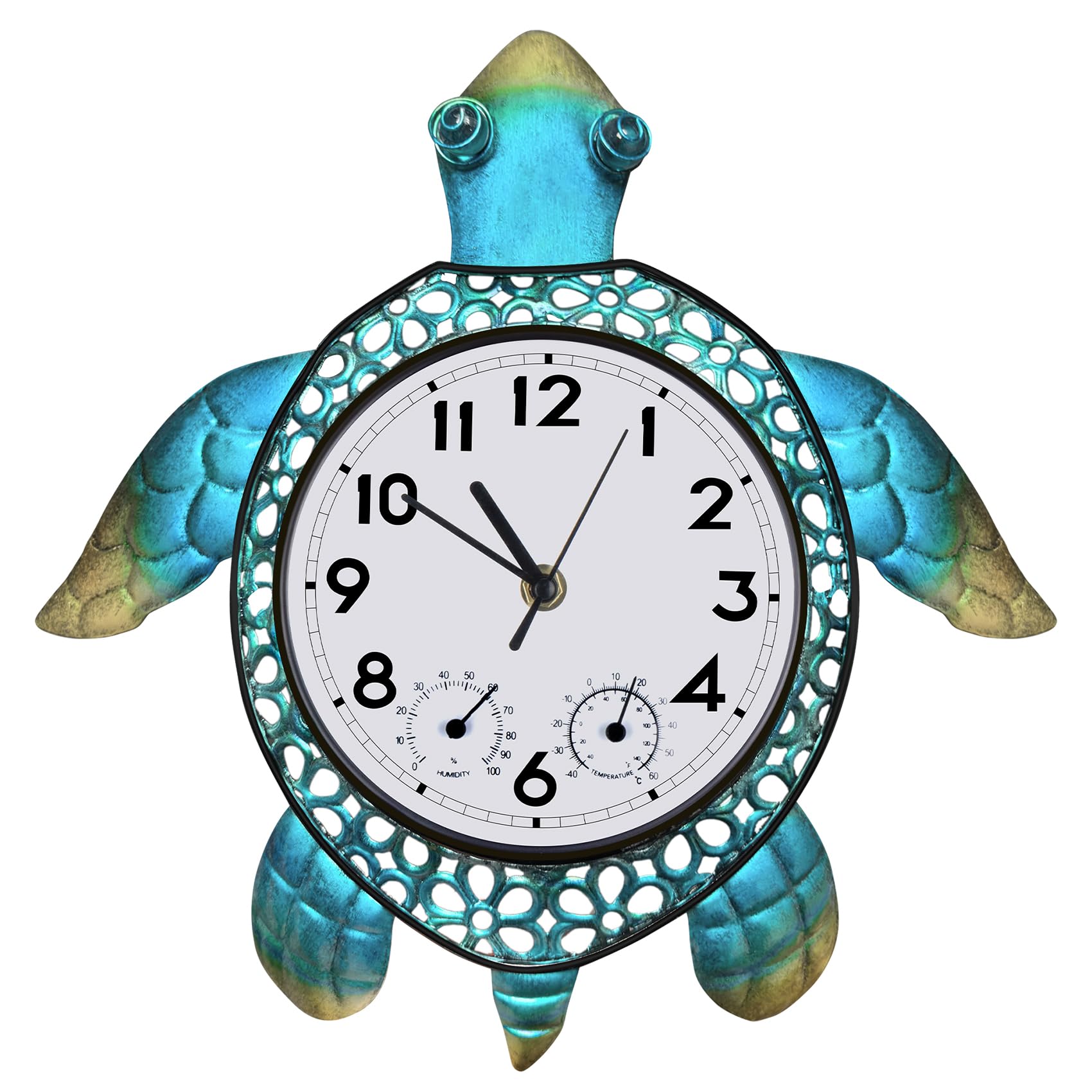 Horloge extérieure silencieuse et sans tic-tac avec thermomètre intégré