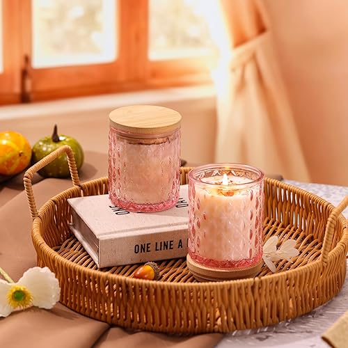 Miniatura 7 de Paquete de 2 velas perfumadas con rosas para decoración del hogar, velas de cera de soja natural de 6.5 onzas, velas de San Valentín para el hogar,