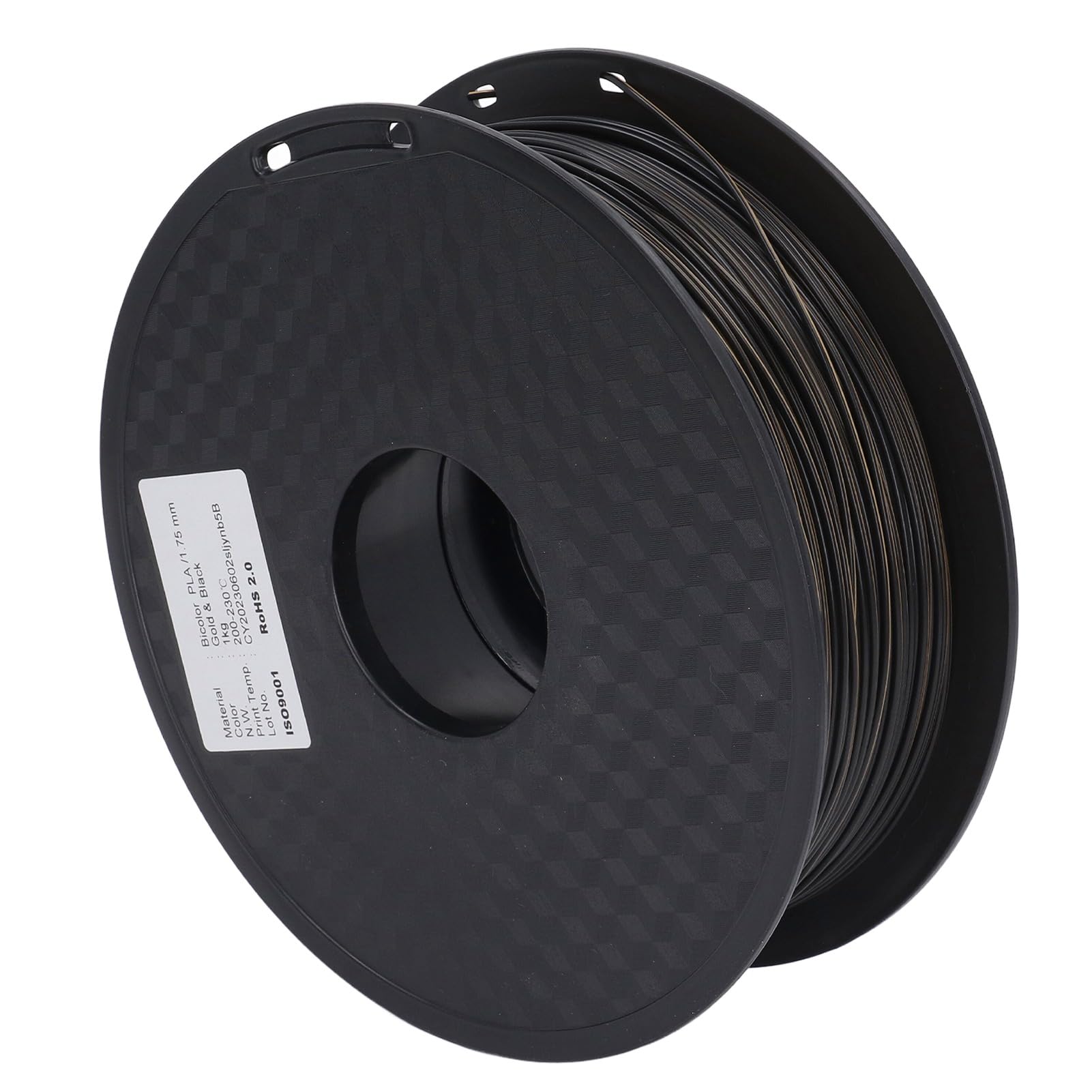 Filament do drukarek 3D Złoty Czarny Dwukolorowy wytłaczany PLA Materiały eksploatacyjne do druku jedwabiu Wysoki połysk Przyciągające wzrok kolory do projektów drukowania 3D