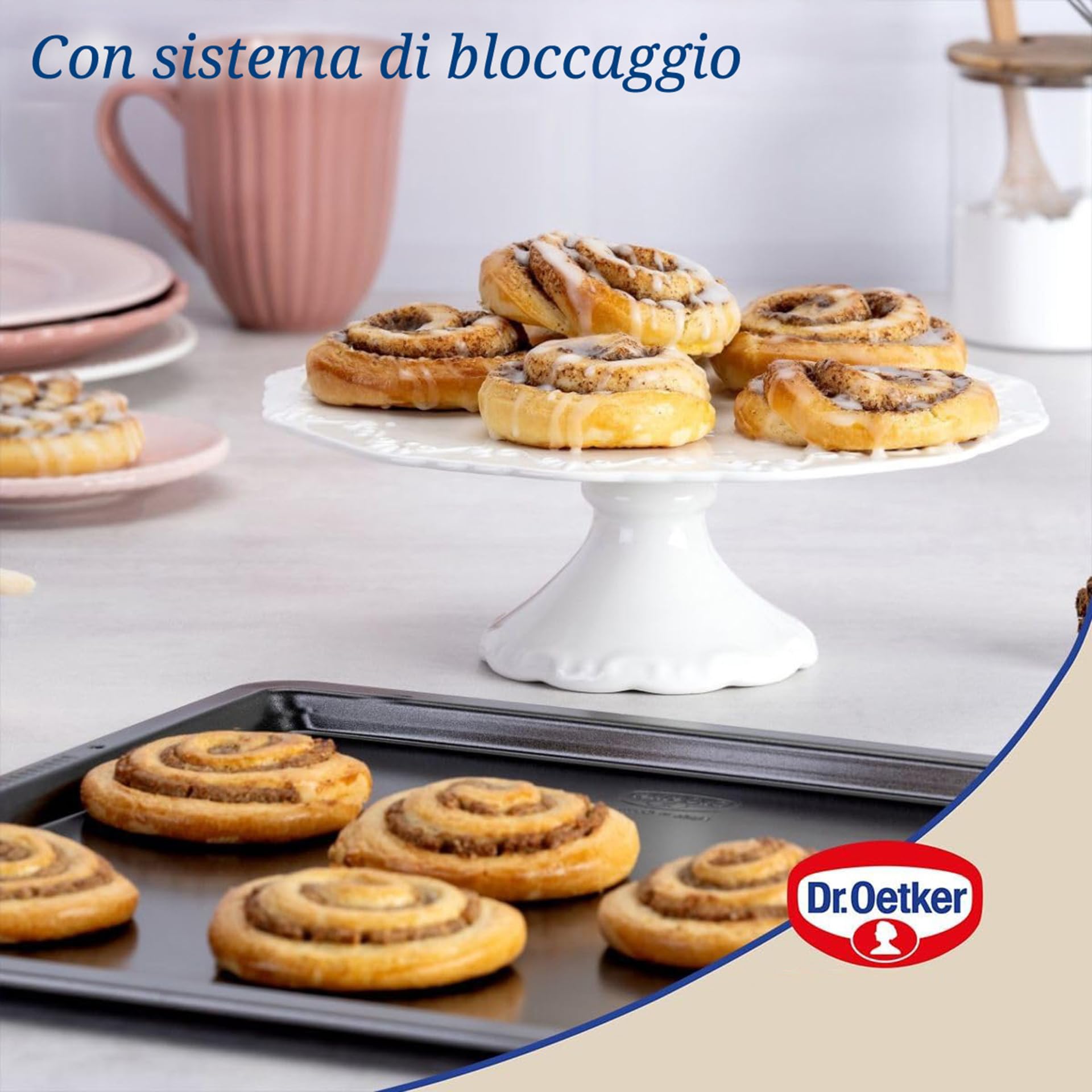 Piastra Estensibile Dr Oetker - Regolabile 35-52 Cm, Antiaderente, Max 230&deg;C, Linea Tradition