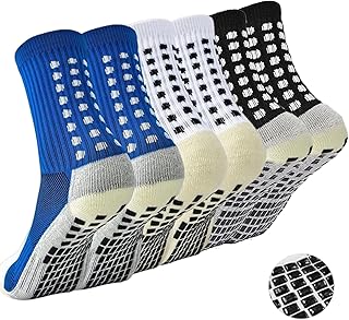NHCDFA Football Socks, Grip Socks Football, Rubber Anti Slip and Thicken Football Socks for Men, for Badminton Soccer Runn...