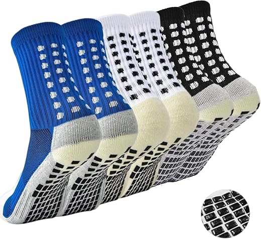 NHCDFA Football Socks, Grip Socks Football, Rubber Anti Slip and Thicken Football Socks for Men, for Badminton Soccer Runn...