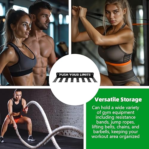 Miniatura 6 de Accesorios de gimnasio en casa, equipo de almacenamiento para el hogar, 8 ganchos, exhibición, barras de engranaje, bandas de resistencia, cuerdas