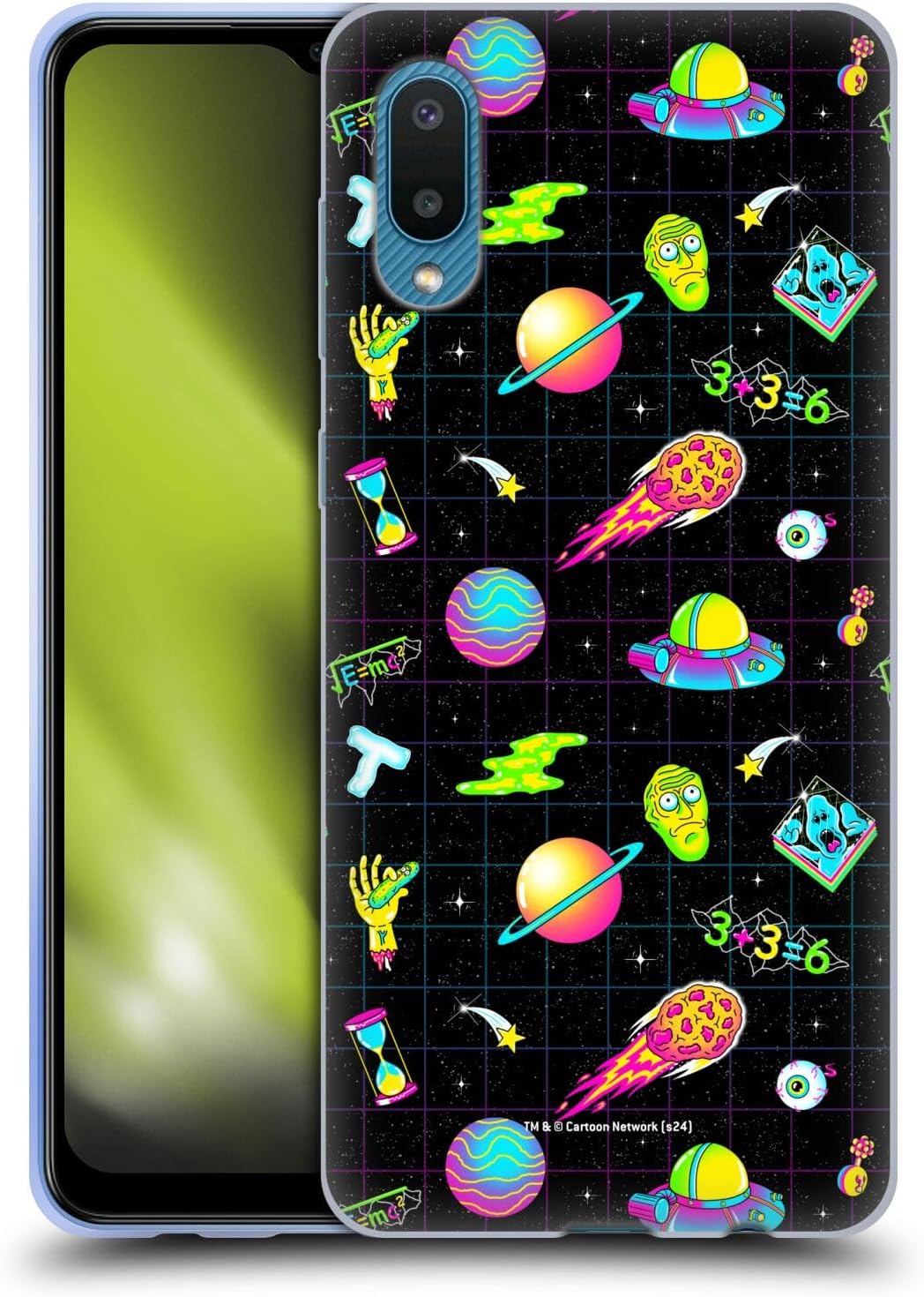 Head Case Designs Officially Licensed Rick And Morty Neon Pattern Season 3 Graphics Gel Case [Military Grade Protection] Compatible With Samsung Galaxy A02/M02 (2021)