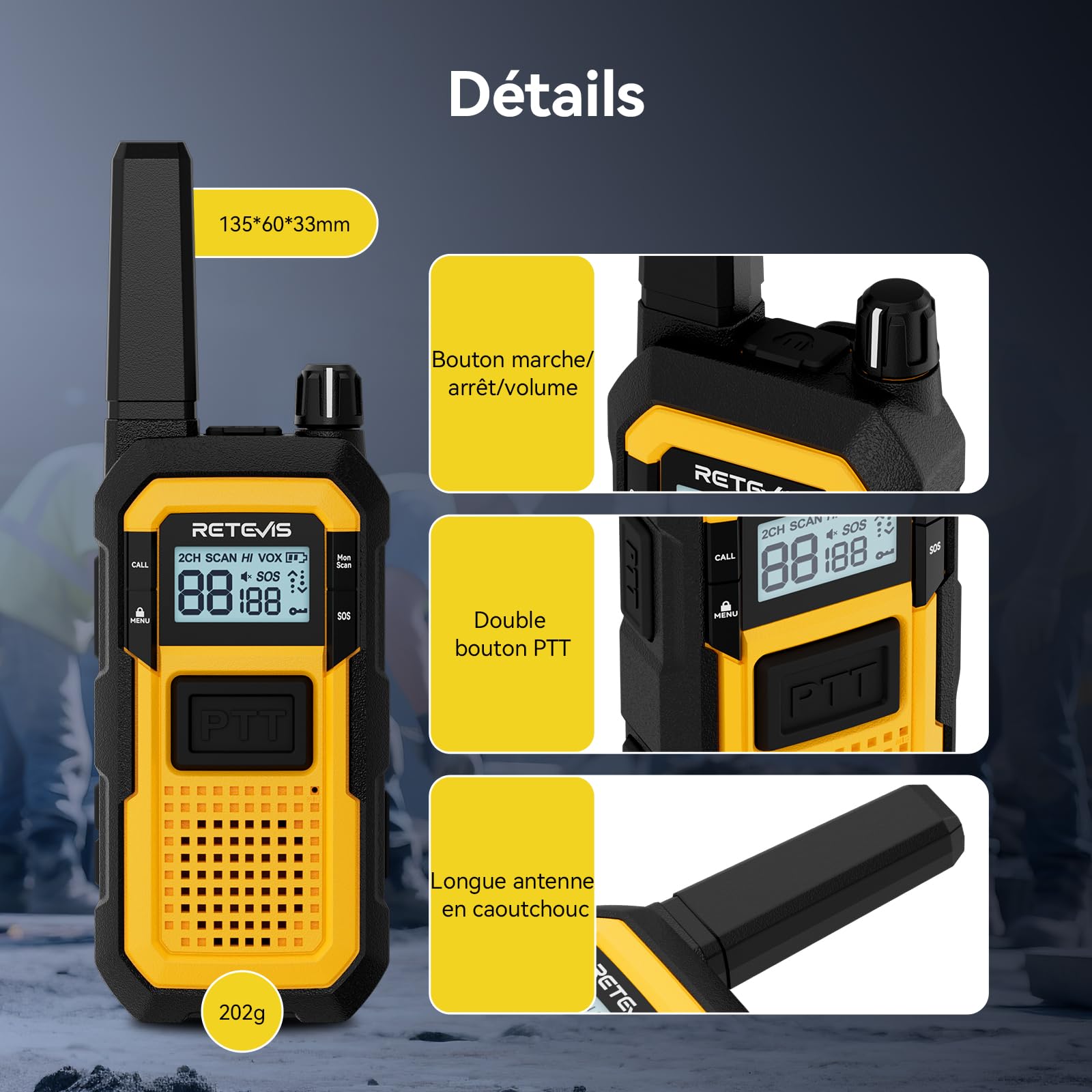 Retevis RB648 Talkie Walkie avec Chargeur 10 Voies, Radio Bidirectionnelle