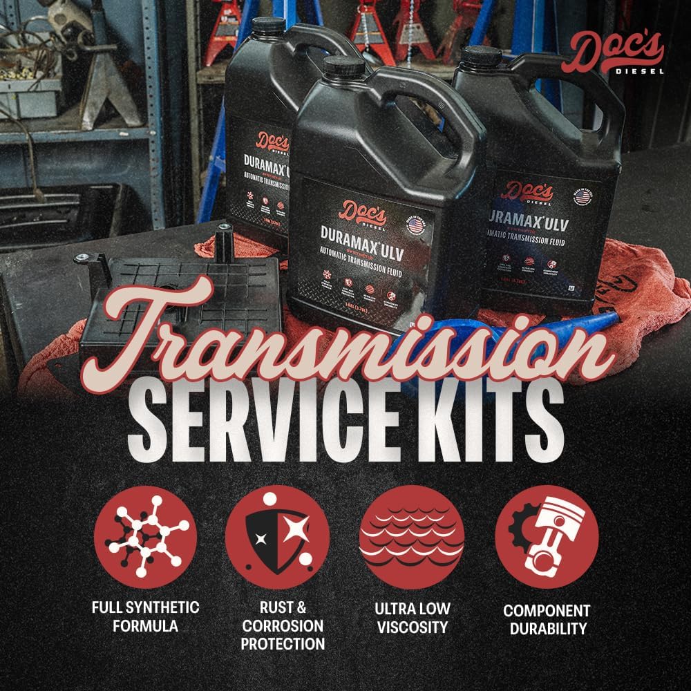Doc’s Diesel DEXRON-ULV Automatic Transmission Fluid with Filters | Complete Service Kit for Chevrolet/GMC 6.6L Duramax 2500HD,3500HD with 10L1000 | 2020-2025