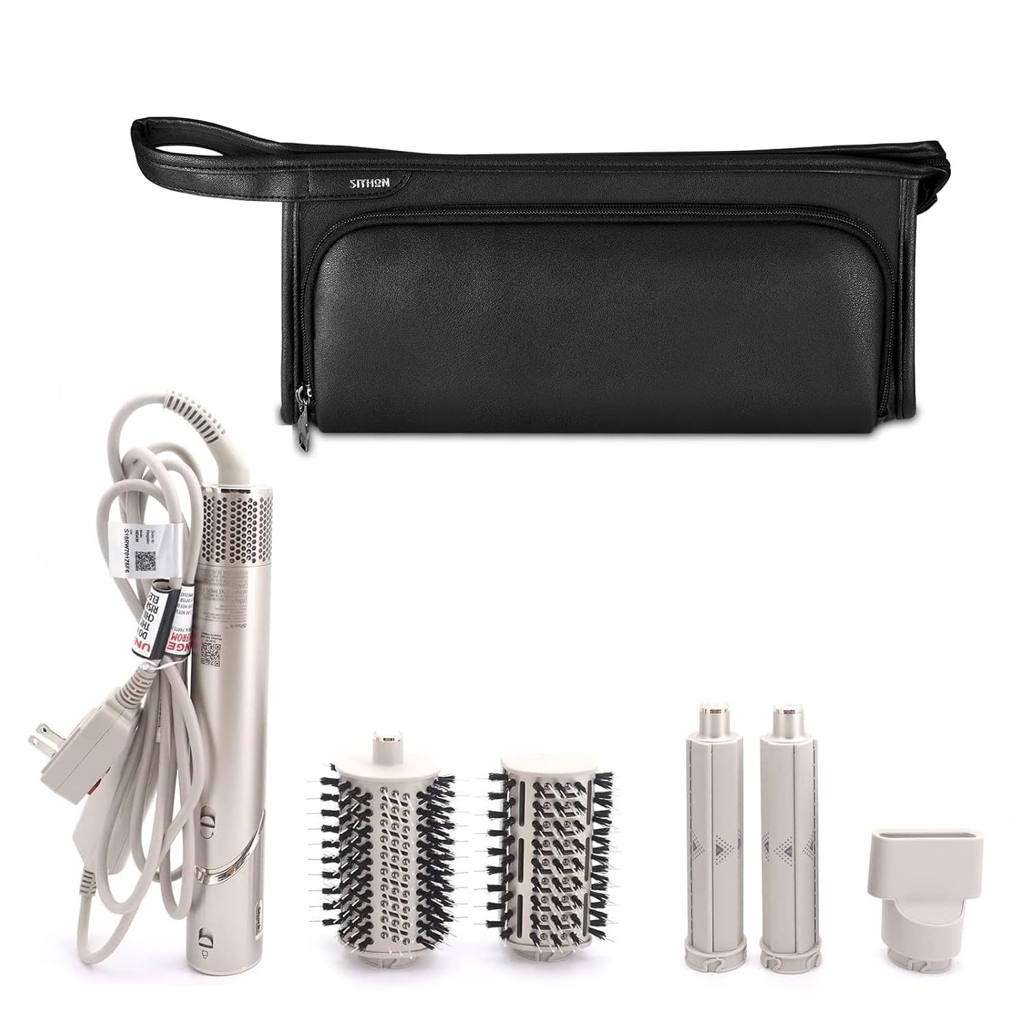 SITHON Travel Carrying Case for Dyson Airwrap Styler Shark Speedstyle Flexstyle PU Leather Water Resistant Storage Organizer Bag