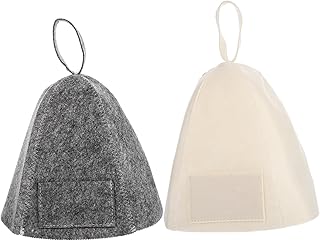 YARNOW 2 Peças Chapéu De Sauna De Feltro Toucas De Banho Para Chapéu De Casa De Banho Toucas De Cabelo De Cetim Chapéus Para Homens Toucas De Banho Fashion Para Homens Toucas De